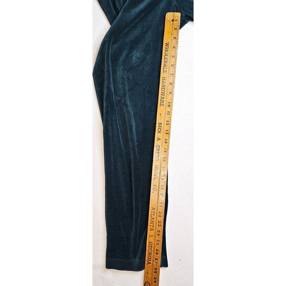 Vtg Lucia Womens Velour Hooded Tracksuit Set Faux Fur Hunter Green Y2K - Picture 10 of 11